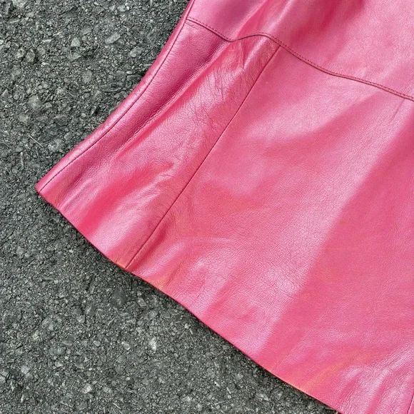 Vtg. 90s Pink Leather Deadstock Bustier Corset Top Size Medium - Picture 4 of 6